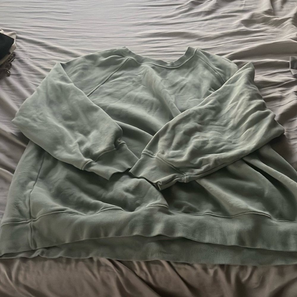 Oversized blue green crewneck